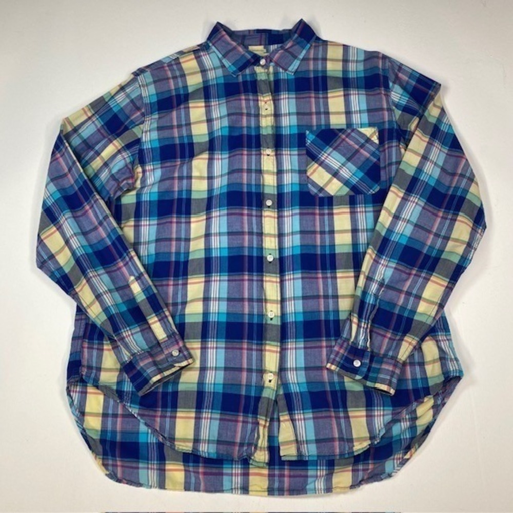 Denim & Supply‎ Ralph Lauren XL Blue Plaid Long Sleeve RL Boyfriend Shirt